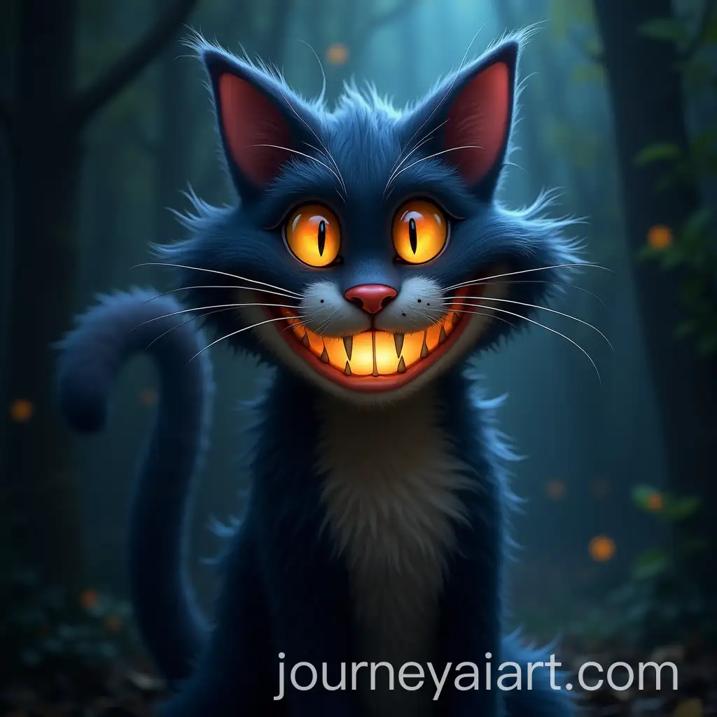 Mysterious-Cheshire-Cat-with-Glowing-Smile-in-Deep-Atmosphere