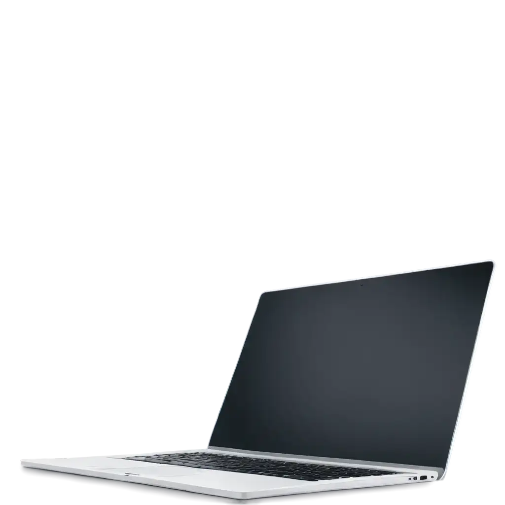 full image white laptop with screen