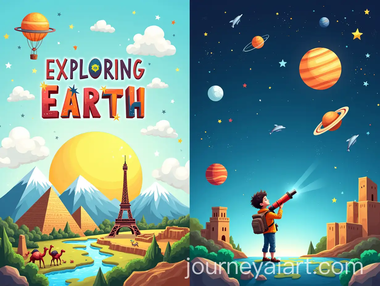 Childrens-Adventure-Through-Earth-and-Space-with-Landmarks-and-Exploration