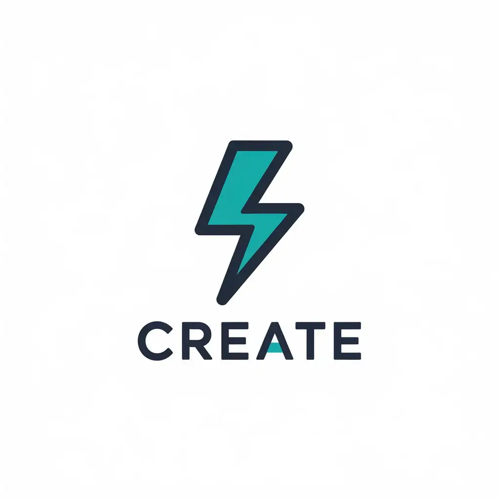 a vector logo design,with the text "Create", main symbol:lightning,Moderate,be used in Technology industry,clear background