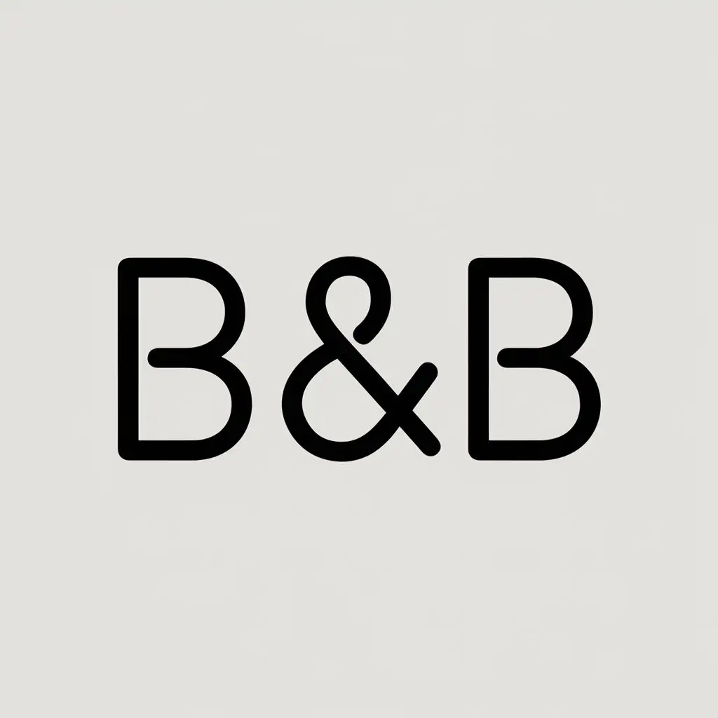 a vector logo design,with the text "B&B", main symbol:draw,Minimalistic,be used in Education industry,clear background