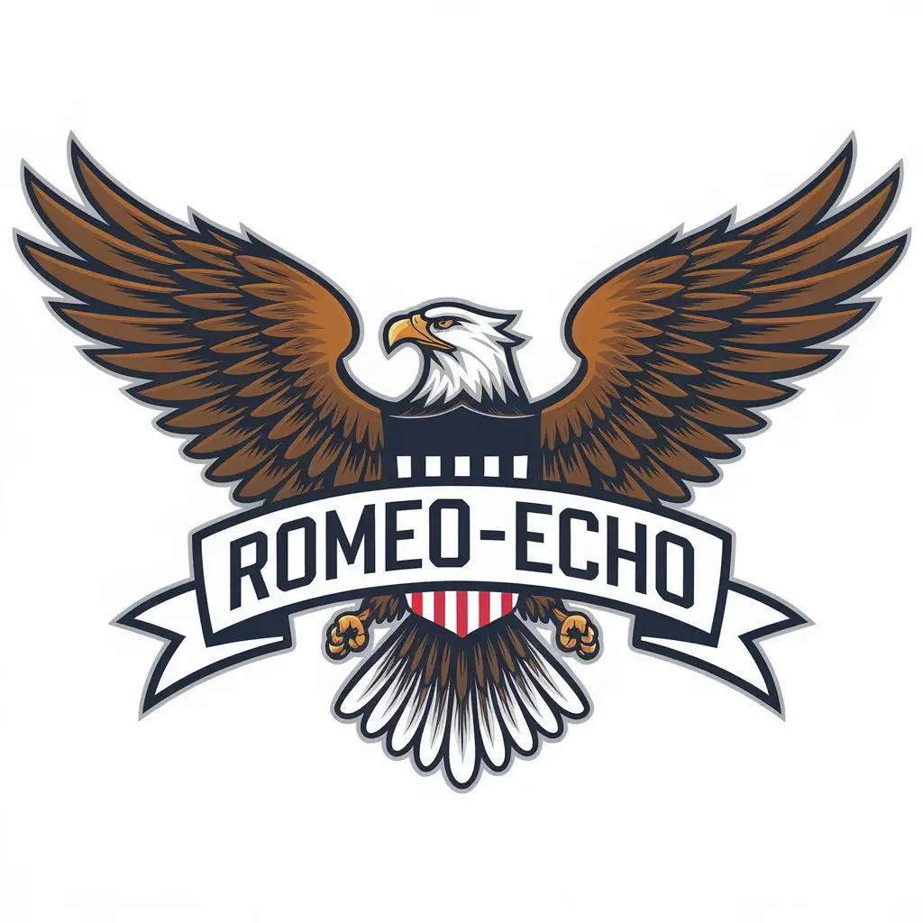 LOGO Design for RomeoEcho American Eagle Symbol with Clear Background