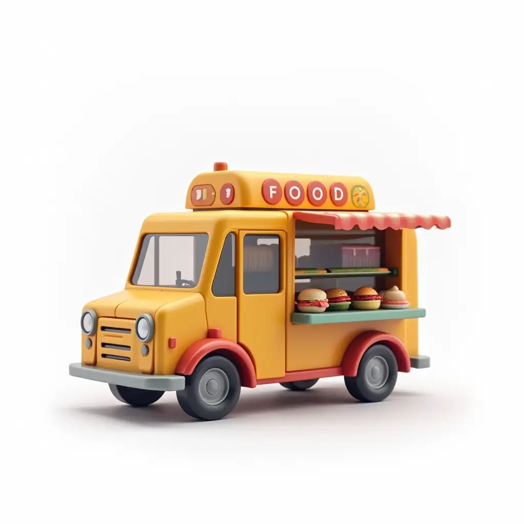 food truck on a white background