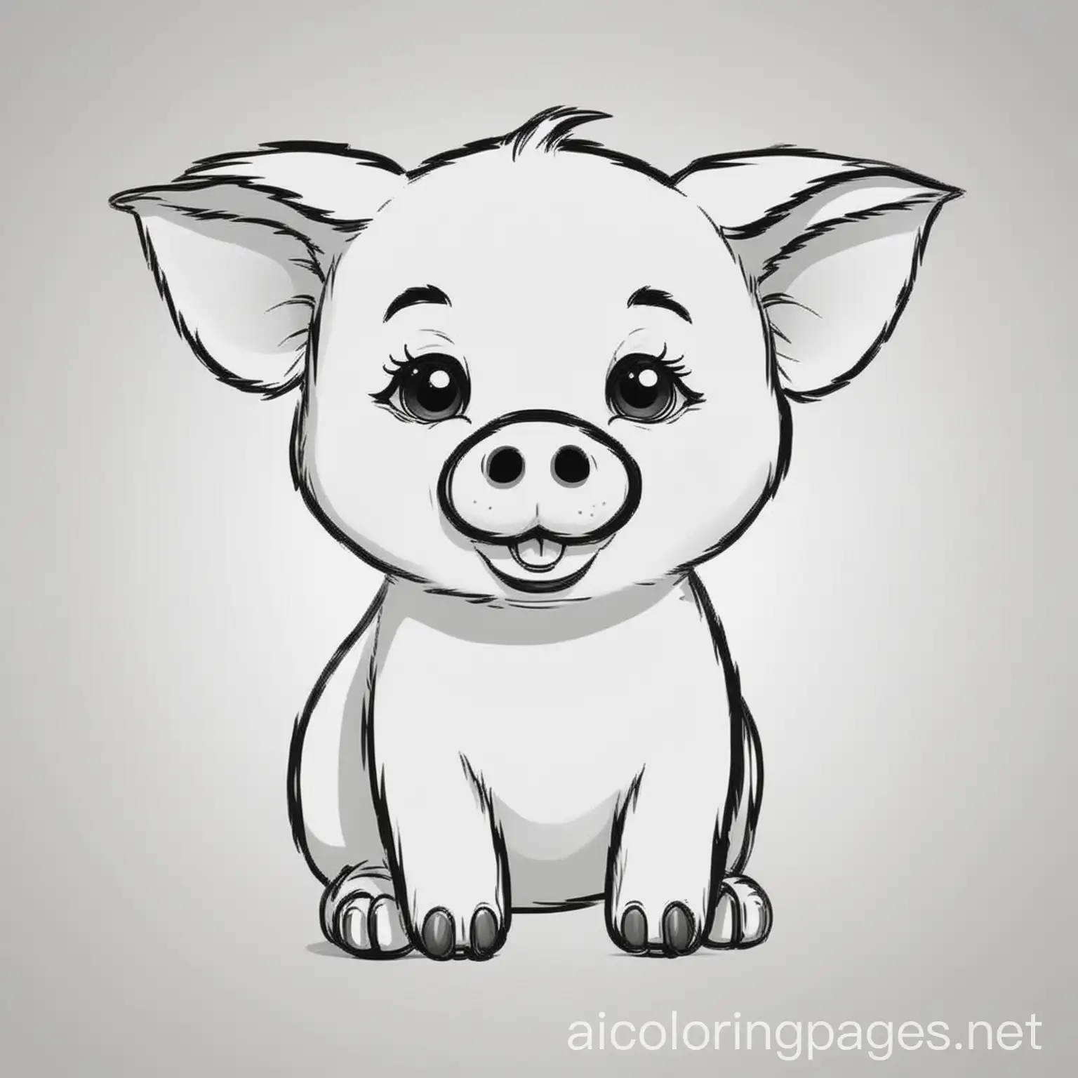 Baby-Pig-Coloring-Page-in-Simple-Line-Art-Style