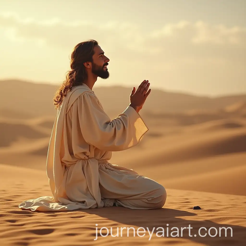 Jesus-Praying-in-the-Desert-with-Hands-Raised-in-Devotion