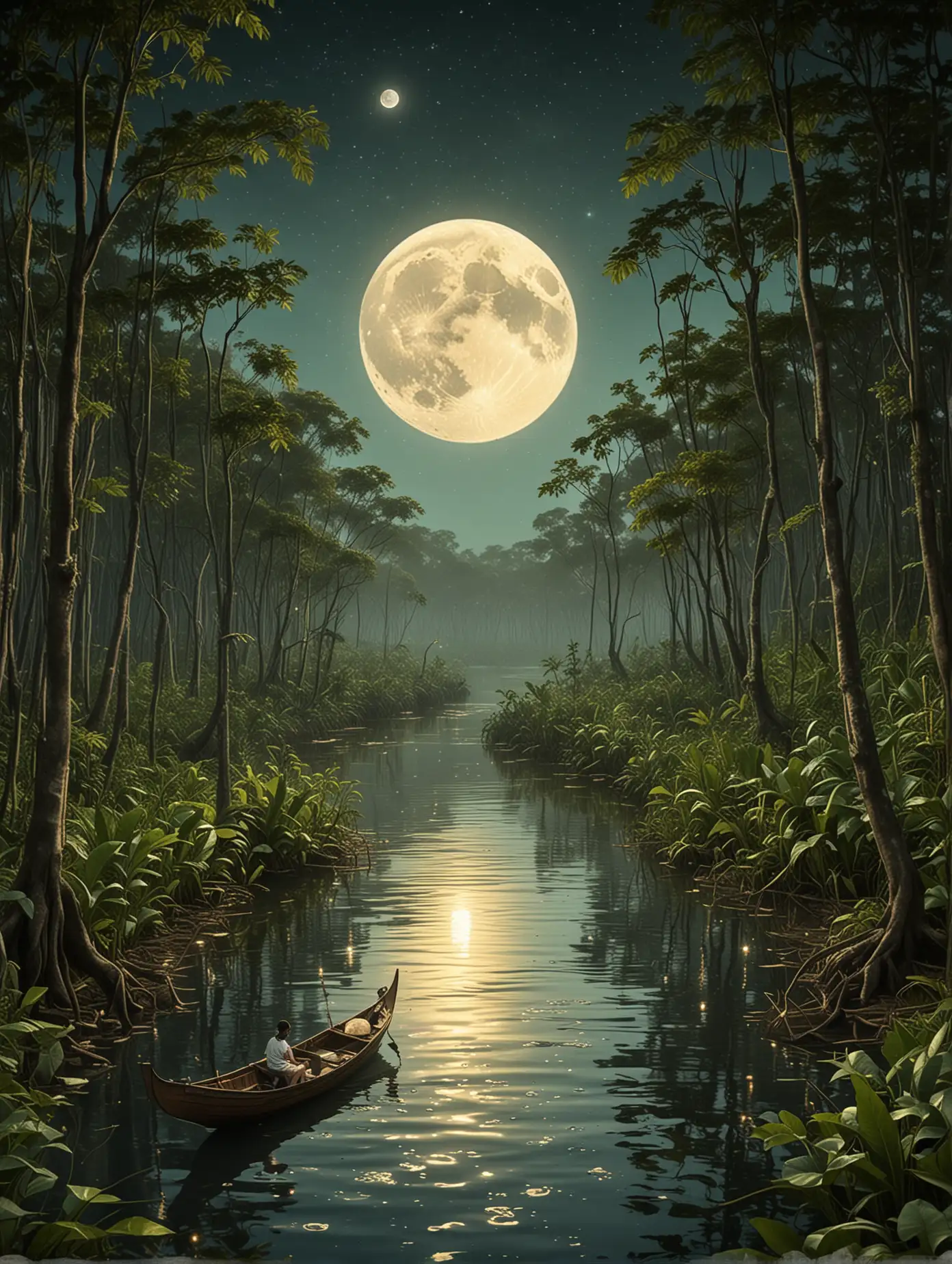 Moonlit-Amazon-River-in-Whimsical-Storybook-Art-Style