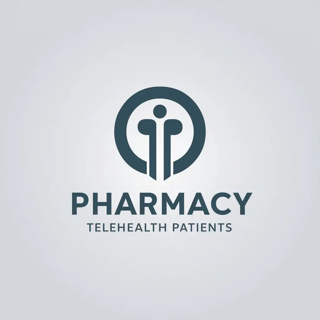 LOGO Design for Pharmacy Telehealth Patients Sleek Minimalist Style Emblem for Medical and Pharmacy Business