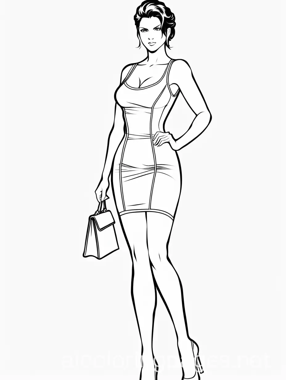 Resident-Evils-Chris-Redfield-in-a-Bodycon-Dress-Coloring-Page