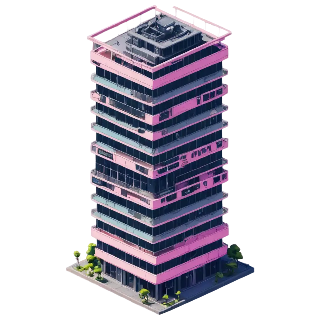 Anime-Style-Cyberpunk-Skyscraper-Isometric-PNG-Image-Futuristic-Digital-Art