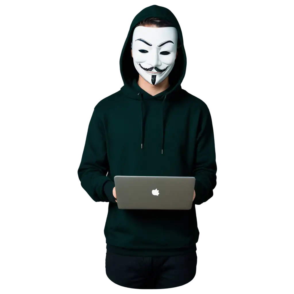 Anonymous-Hacker-Typing-on-Macbook-PNG-Image-with-Green-Matrix-Letters-and-Neon-Lighting