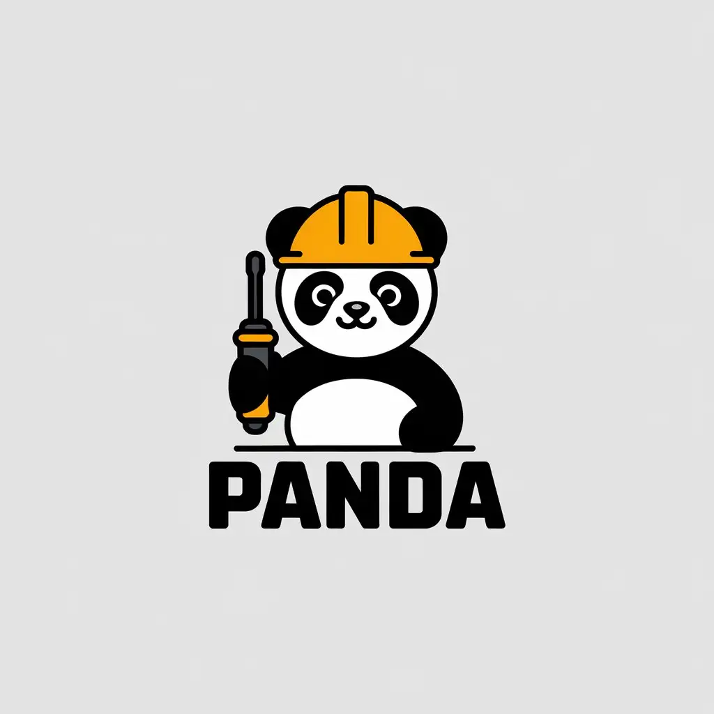 LOGO Design for Panda Minimalistic Electric Screwdriver Theme for Technology Industry