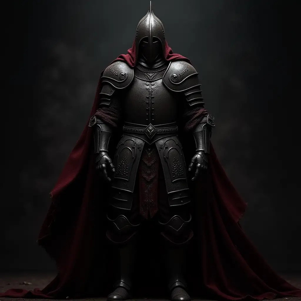 Ominous-Black-Medieval-Armor-with-Flowing-Red-Cloak-in-Fantasy-Setting
