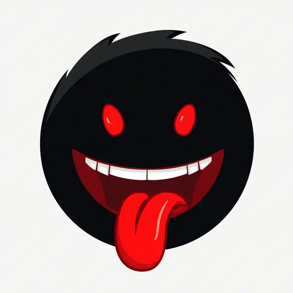 Create a logo for my Telegram Channel, The name of the channel is 'Fact vs. Lies', The channel logo is a grinning black smiley with a red tongue sticking out