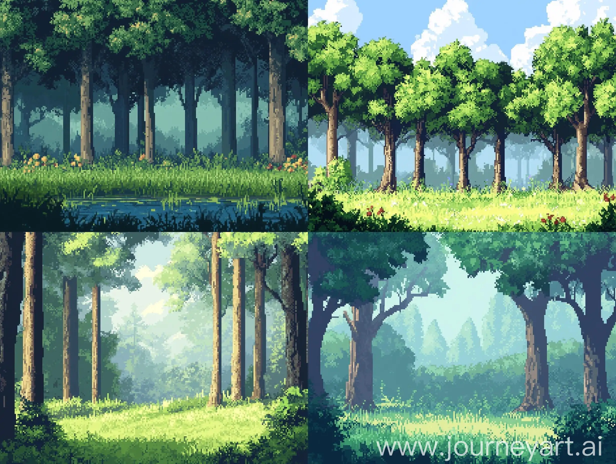 Pixel-Art-Forest-Menu-Background