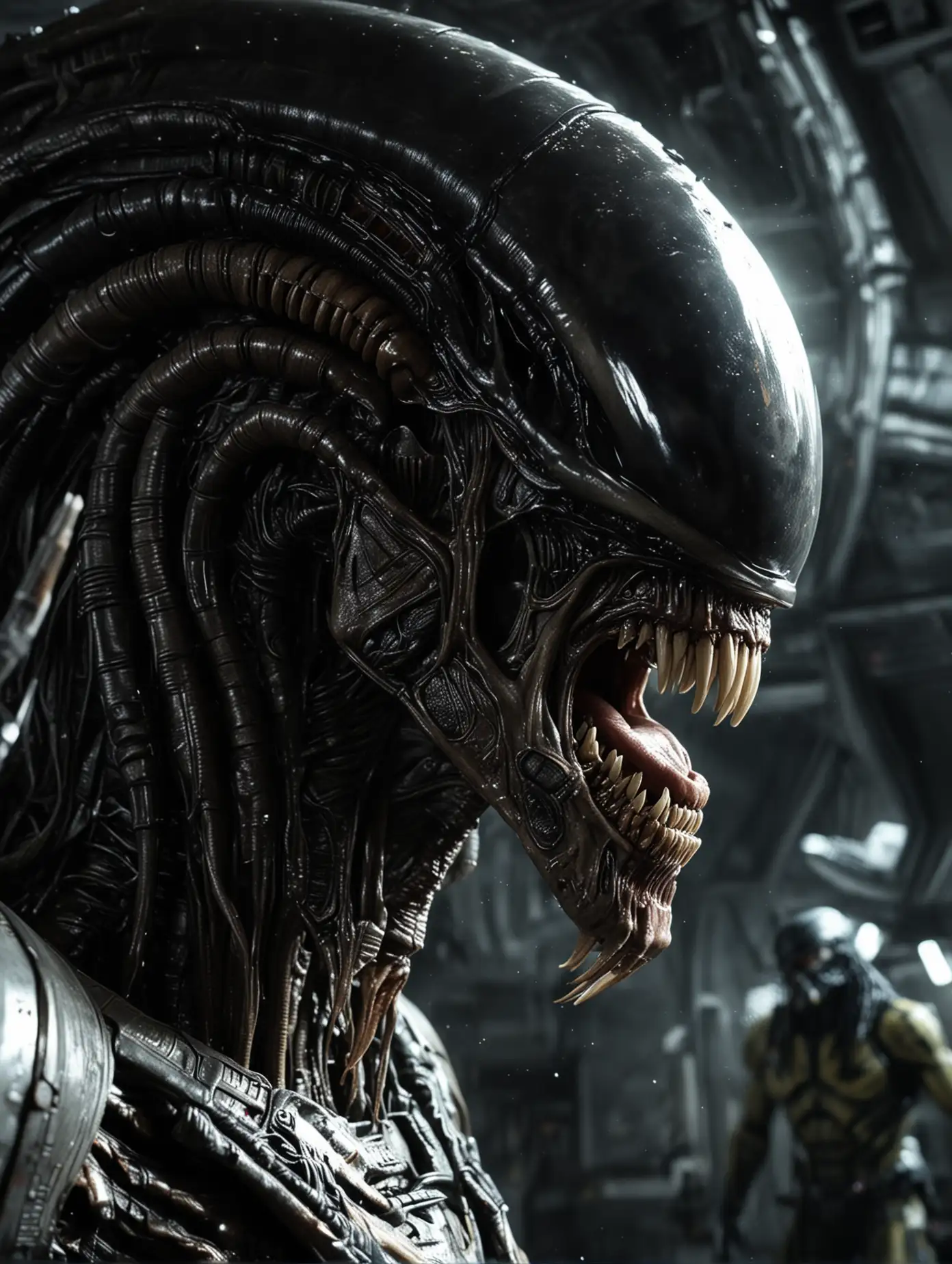 Xenomorph-and-Predator-Face-Off-Inside-Nostromo-Spaceship