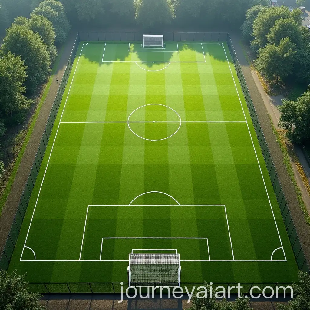 Soccer-Field-with-New-Grass-and-Reflectors-Surrounded-by-Fencing