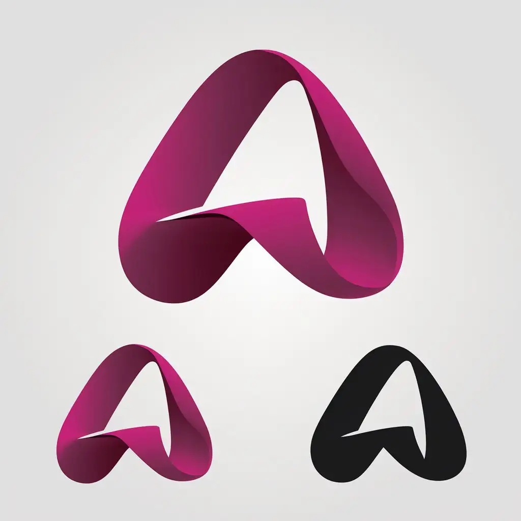 LOGO Design for A Modern Smooth Organic Letter A with Magenta and Black Color Scheme