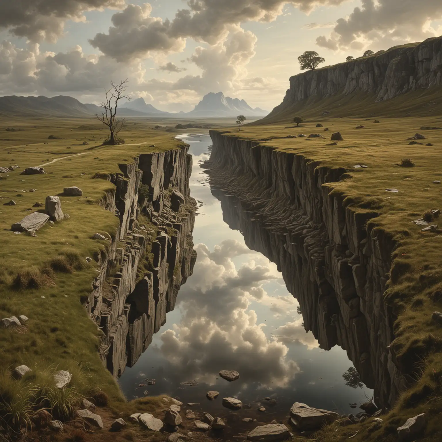 2 landscapes with incompatible perspectives