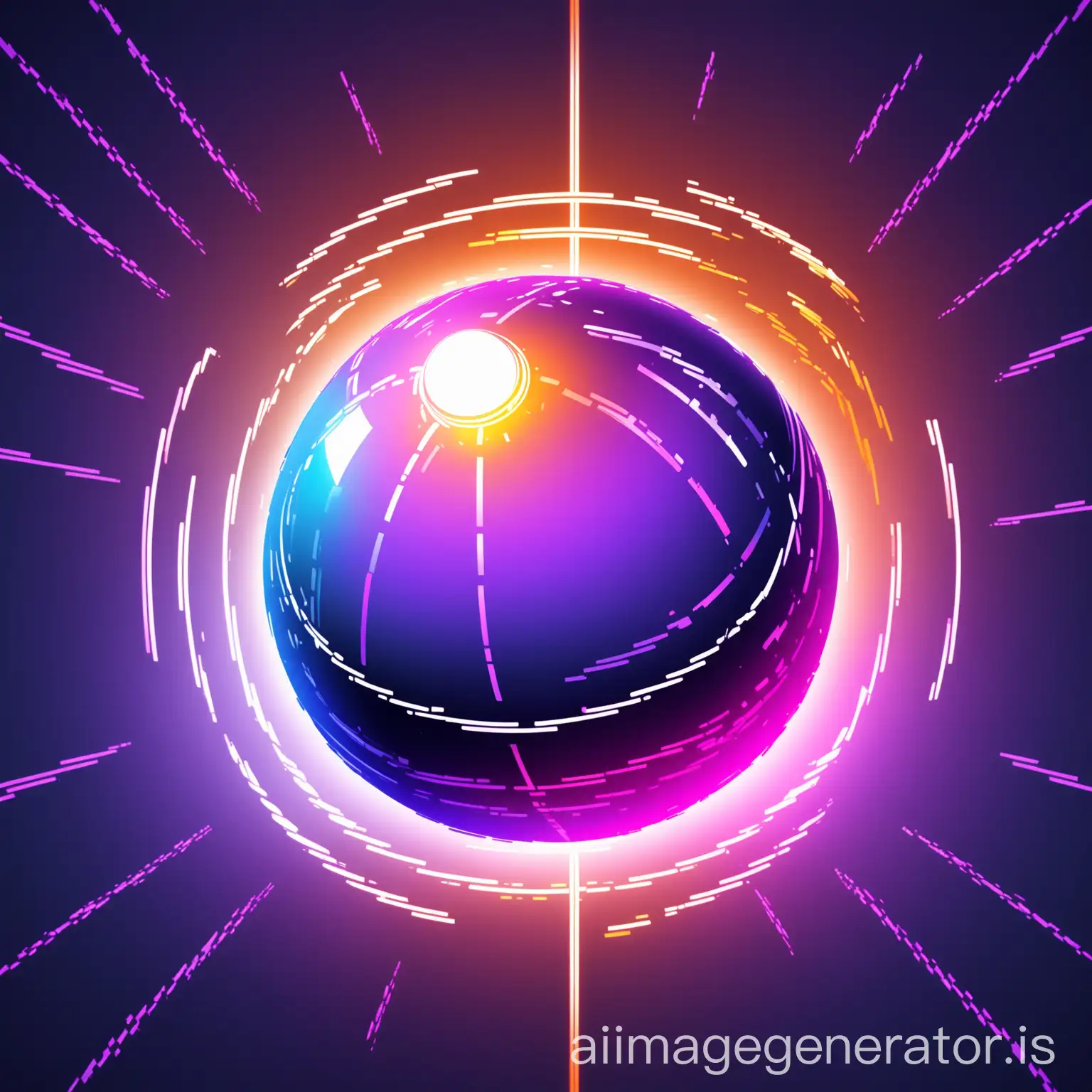 Shiny-Metallic-Ball-Rolling-on-Dynamic-Gradient-Background-for-Mobile-Game-Icon