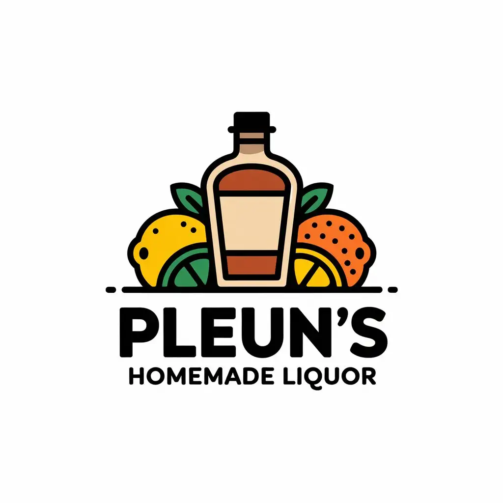 LOGO Design for Pleuns Homemade Liquor Lemon Lime Orange Elements with Nonprofit Theme