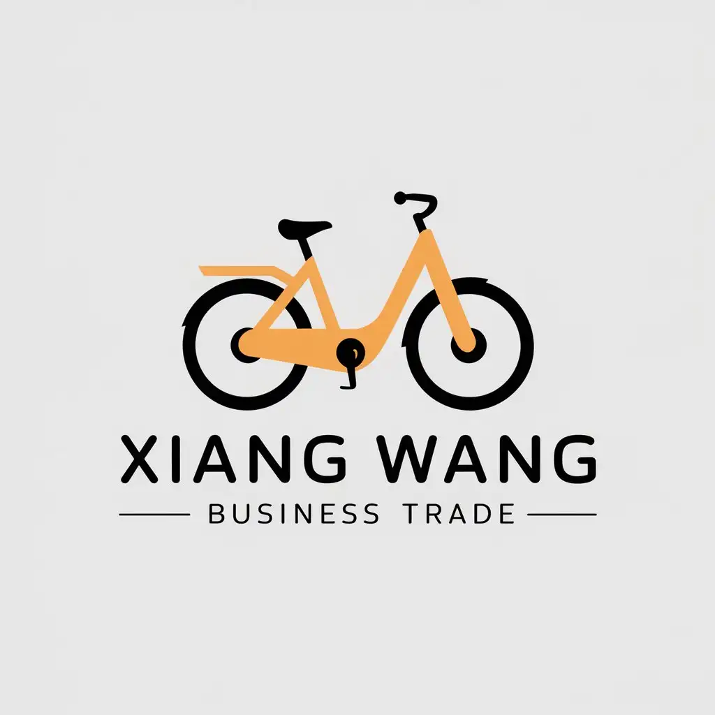 a vector logo design,with the text "Xiang Wang business trade", main symbol:shared electric bike,Moderate,clear background