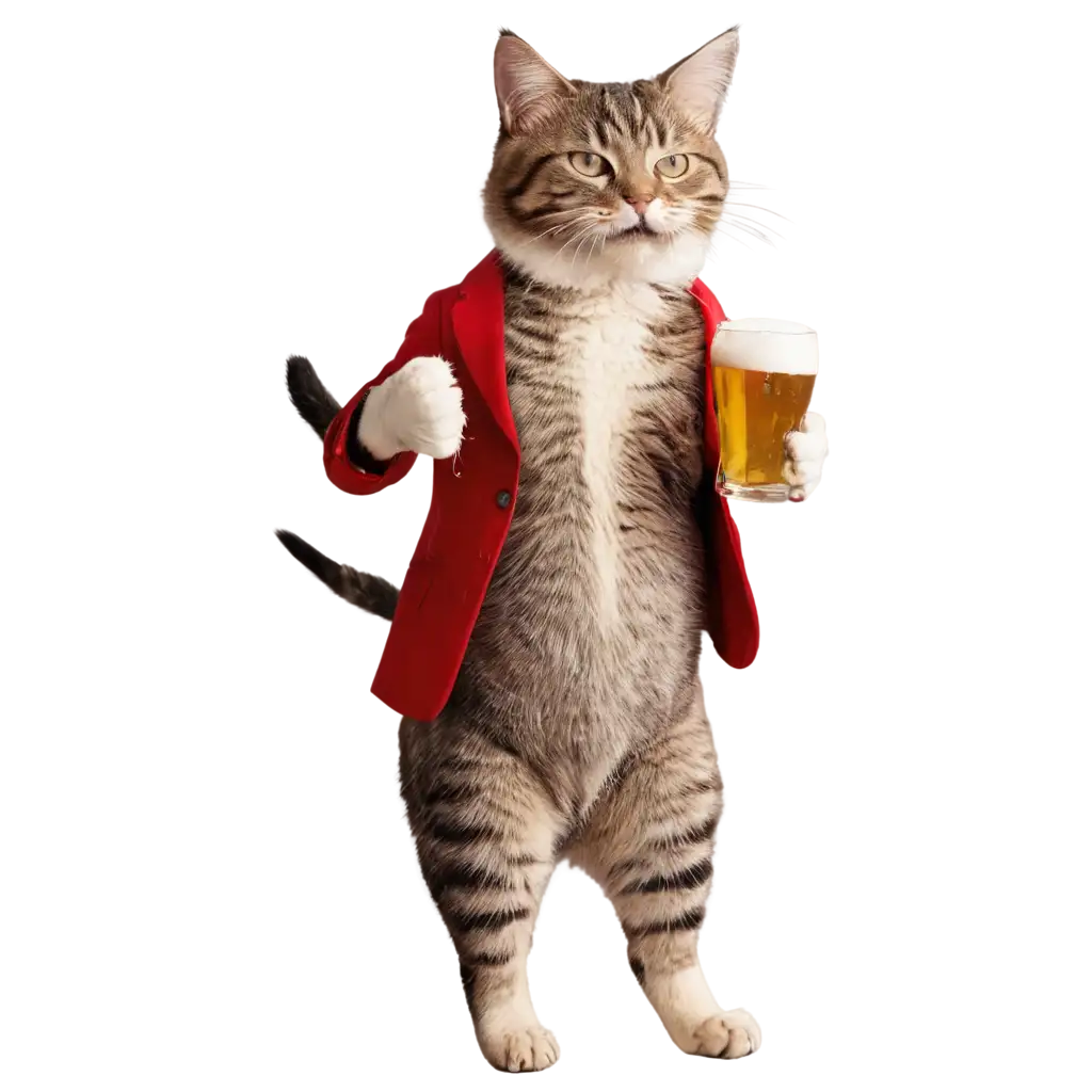 PNG-Image-of-a-Cat-Dancing-and-Drinking-Beer-Creative-and-Humorous-Concept