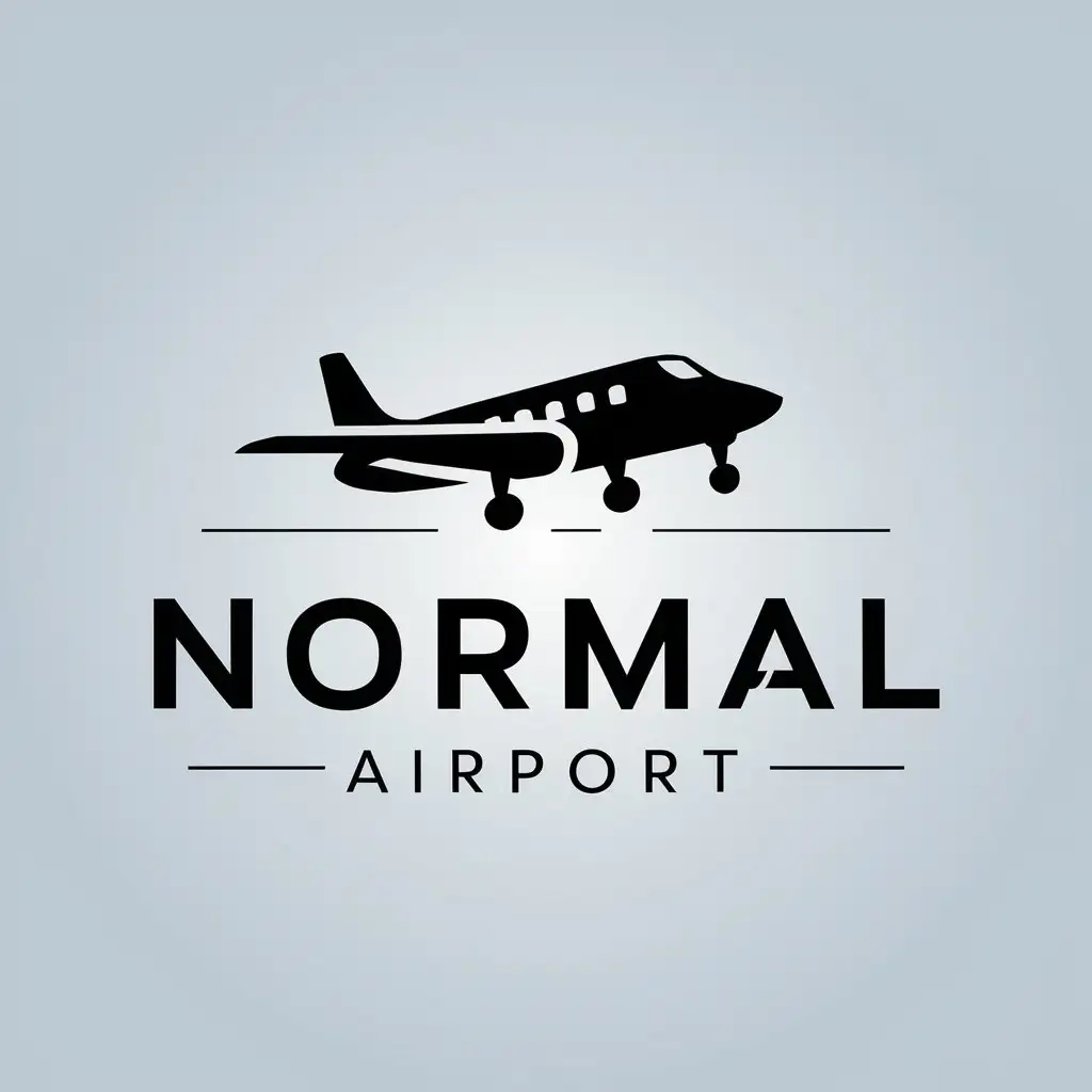 a vector logo design,with the text "Normal Airport", main symbol:airplane,Minimalistic,be used in Internet industry,clear background