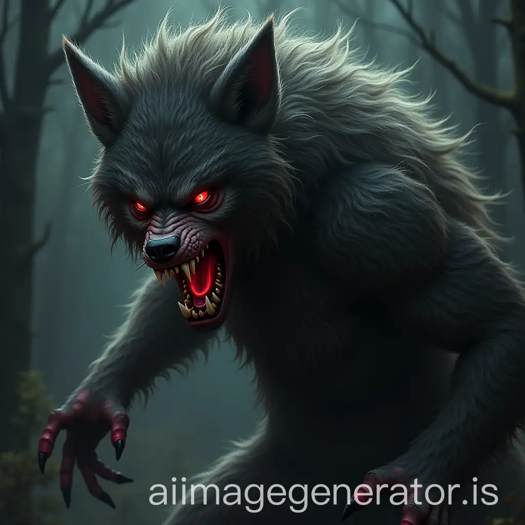 Fierce-Evil-Werewolf-in-a-Dark-Forest-Under-a-Full-Moon