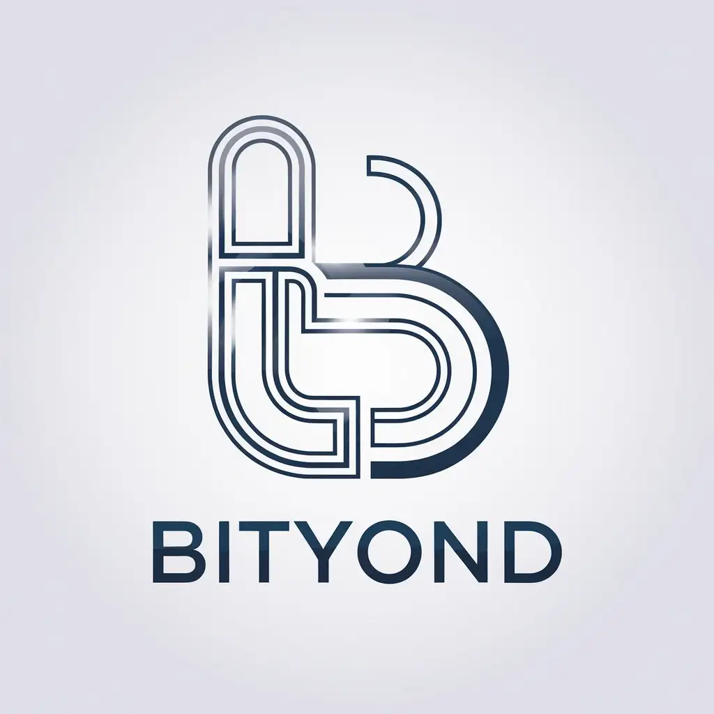 a vector logo design,with the text "Bityond", main symbol:Minimal letters combined with chain links, with a capital 'B' shaped like a chain link design, the lines simple and smooth to convey a tech feel. Inside 'B', write 'ityond' in a simple font, with color that matches the chain link (silver or blue). The whole logo can use a flat design style, simple and straightforward for easy recognition and application in various occasions.,Minimalistic,be used in Finance industry,clear background