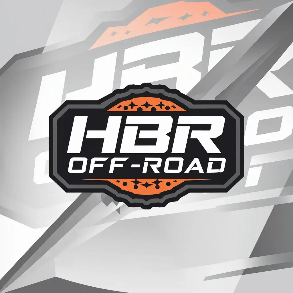 LOGO Design for HBR OffRoad Motocross Number Plate Theme with Bold Text