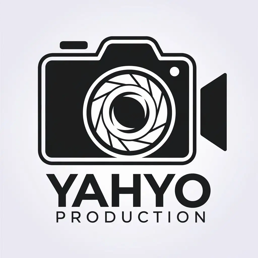 a vector logo design,with the text "YAHYO PRODUCTION", main symbol:THE ONLY PROFESSIONAL VIDEO STUDIO,complex,be used in Videographer industry,clear background