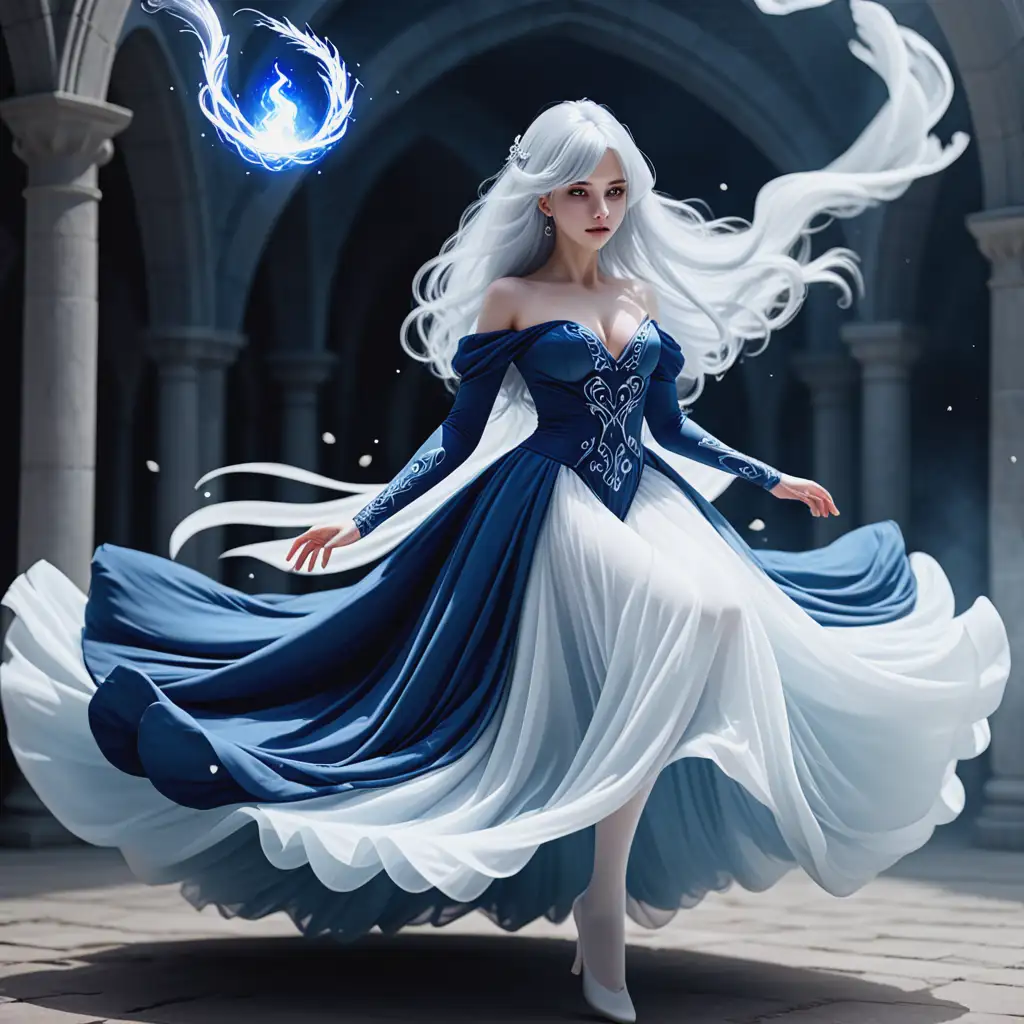 Floating-Sorceress-in-Blue-Wedding-Dress-with-Wind-Magic