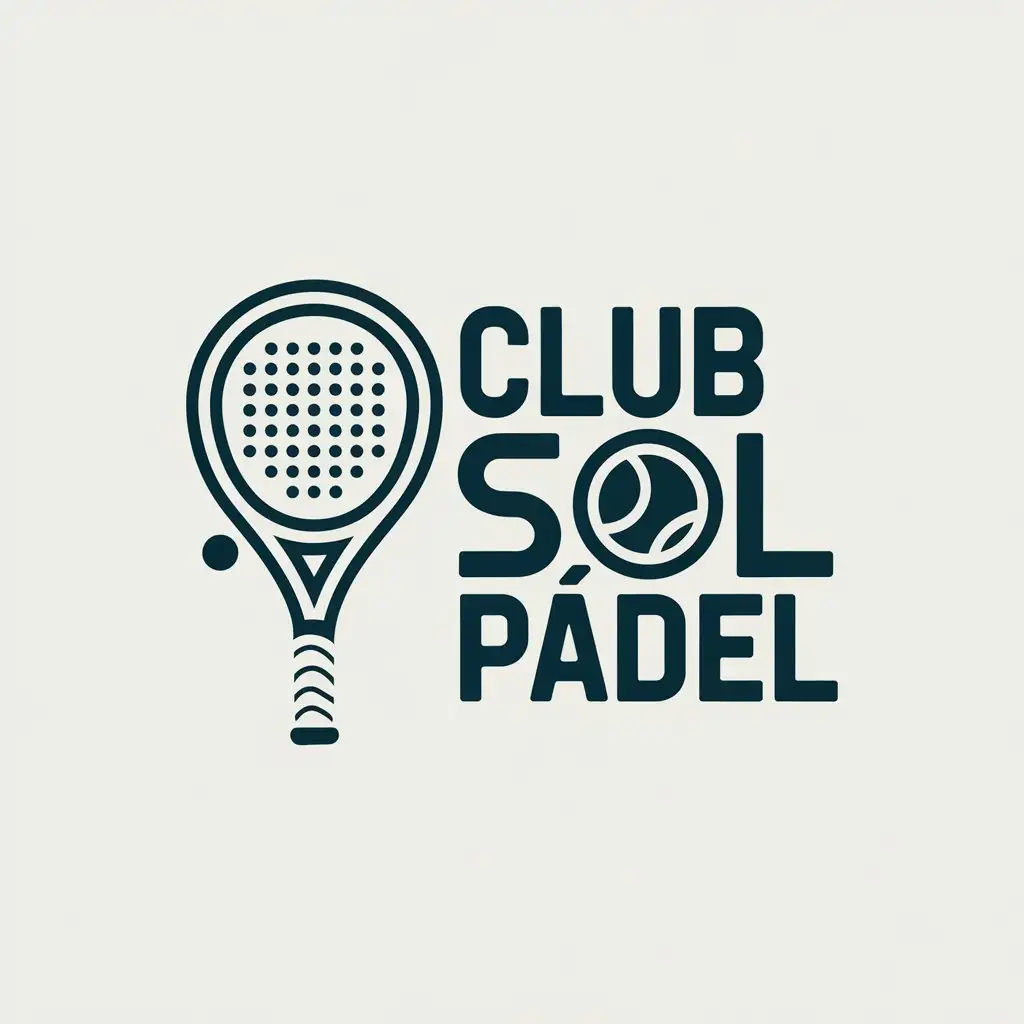 a vector logo design,with the text "Club Sol Pádel", main symbol:Padel,Moderate,clear background