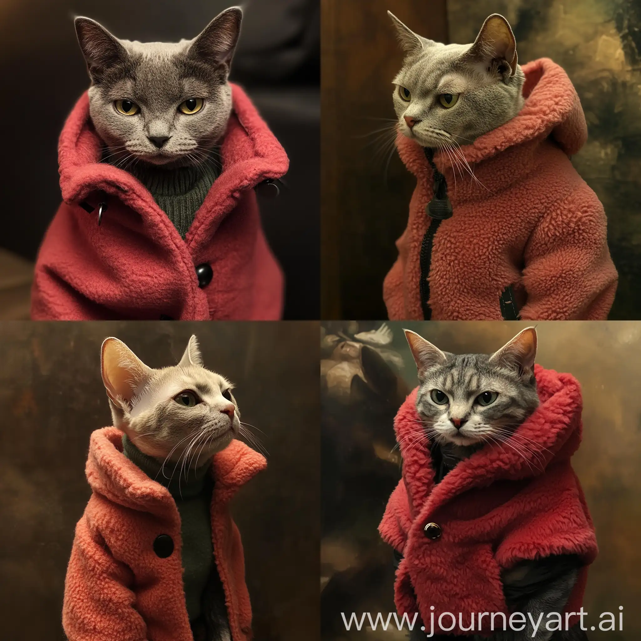 Cat-Wearing-Stylish-Red-Coat