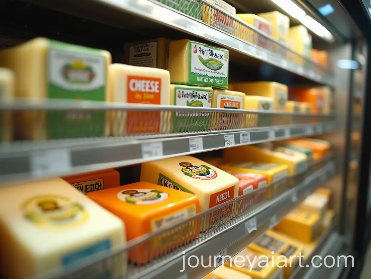 Refrigerated-Supermarket-Shelf-with-Authentic-and-Imitation-Cheese-Options
