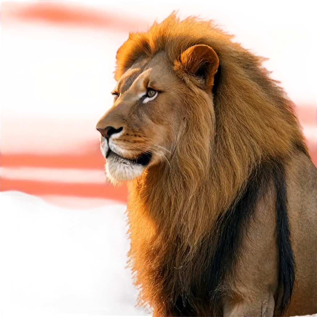 Majestic-Lion-Standing-on-Rocky-Outcrop-at-Sunrise-PNG-Image