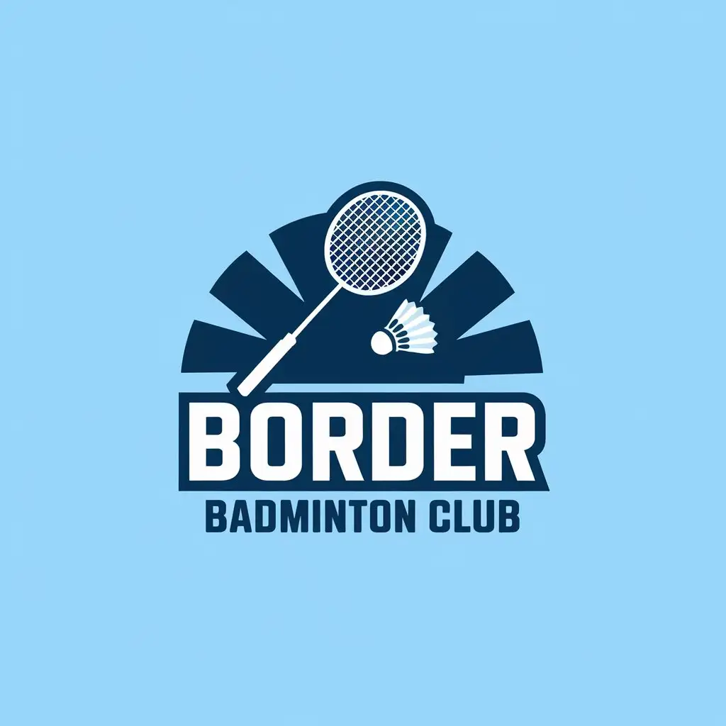 LOGO Design for Border Badminton Club Text Mascot Style with Clear Background