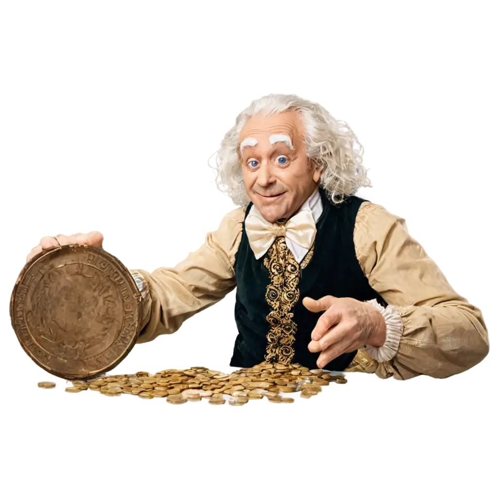 HighQuality-PNG-Image-of-an-Old-Miser-with-Gold-Coins-for-Artistic-and-Commercial-Use