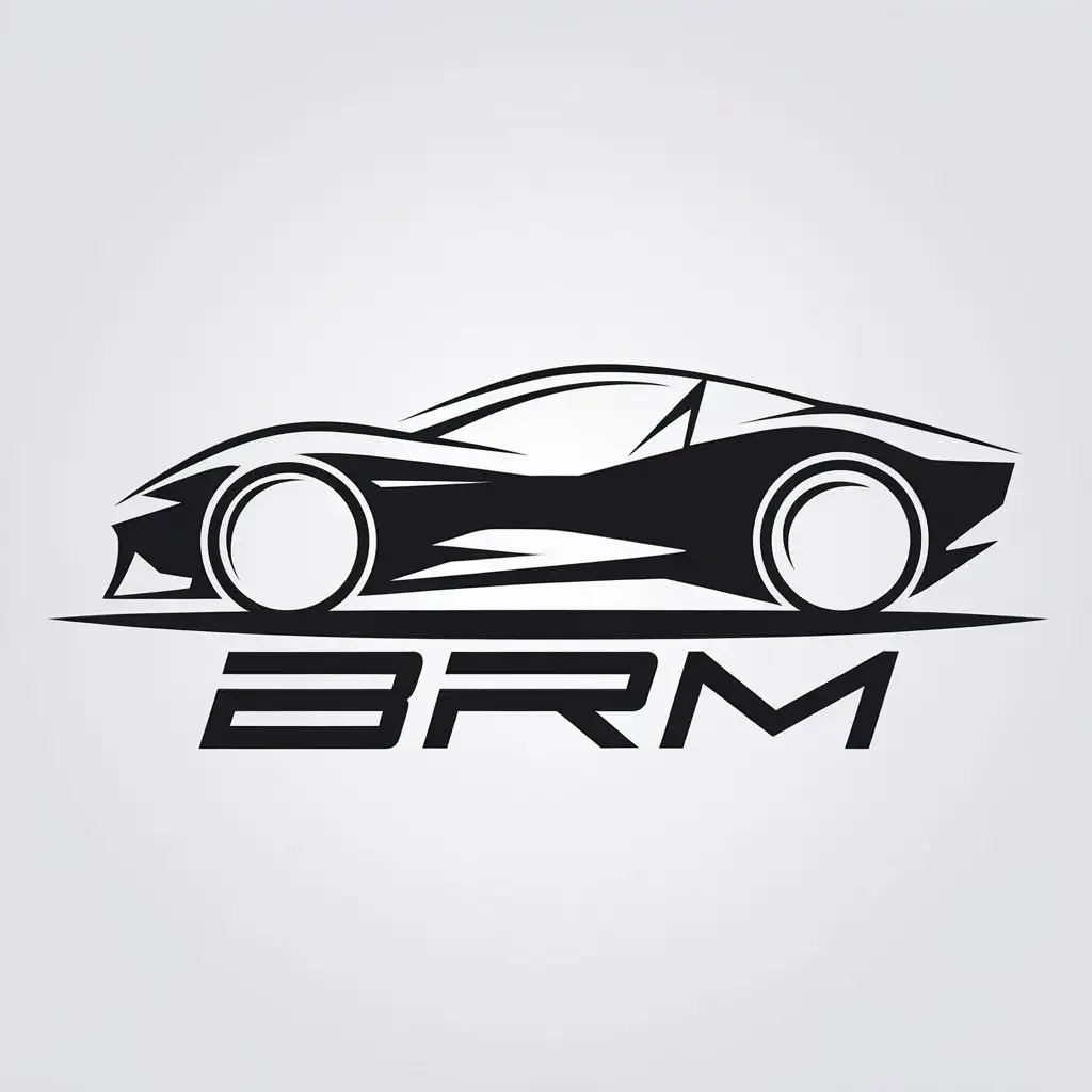 LOGO Design for BRM Automotive Minimalist Car Symbol on Clear Background