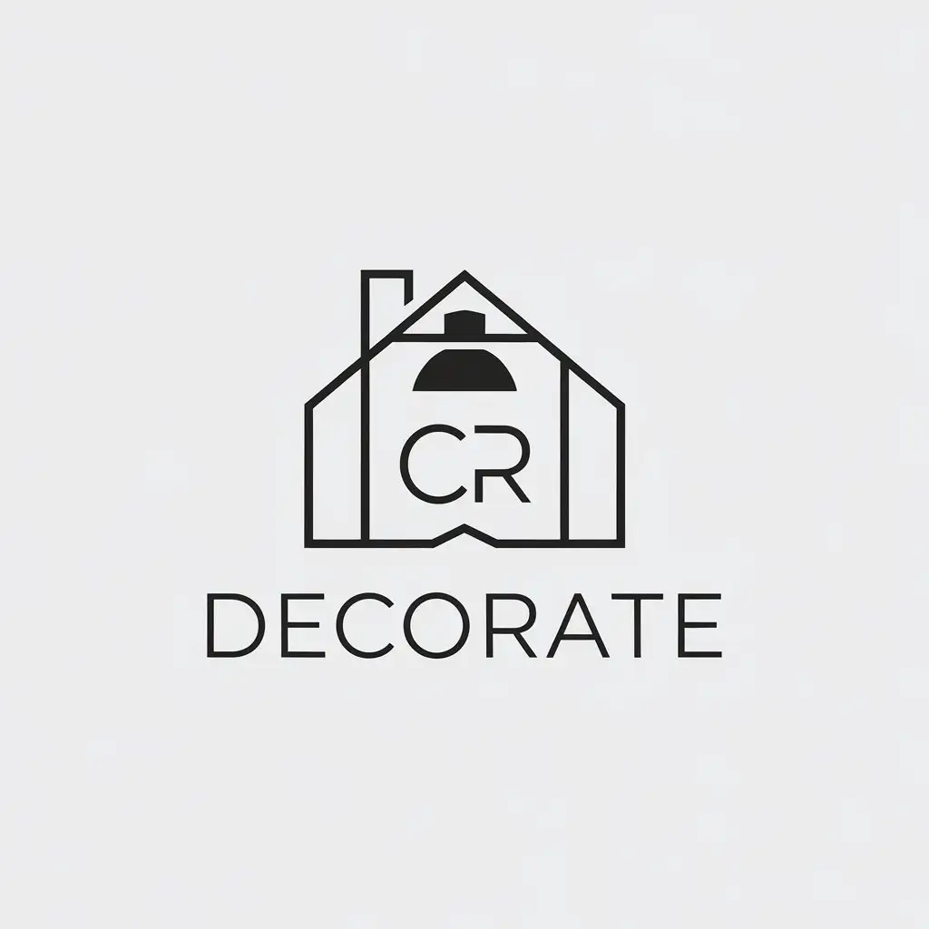 LOGO Design for Home Decor Minimalist House Lamp with CR Initials