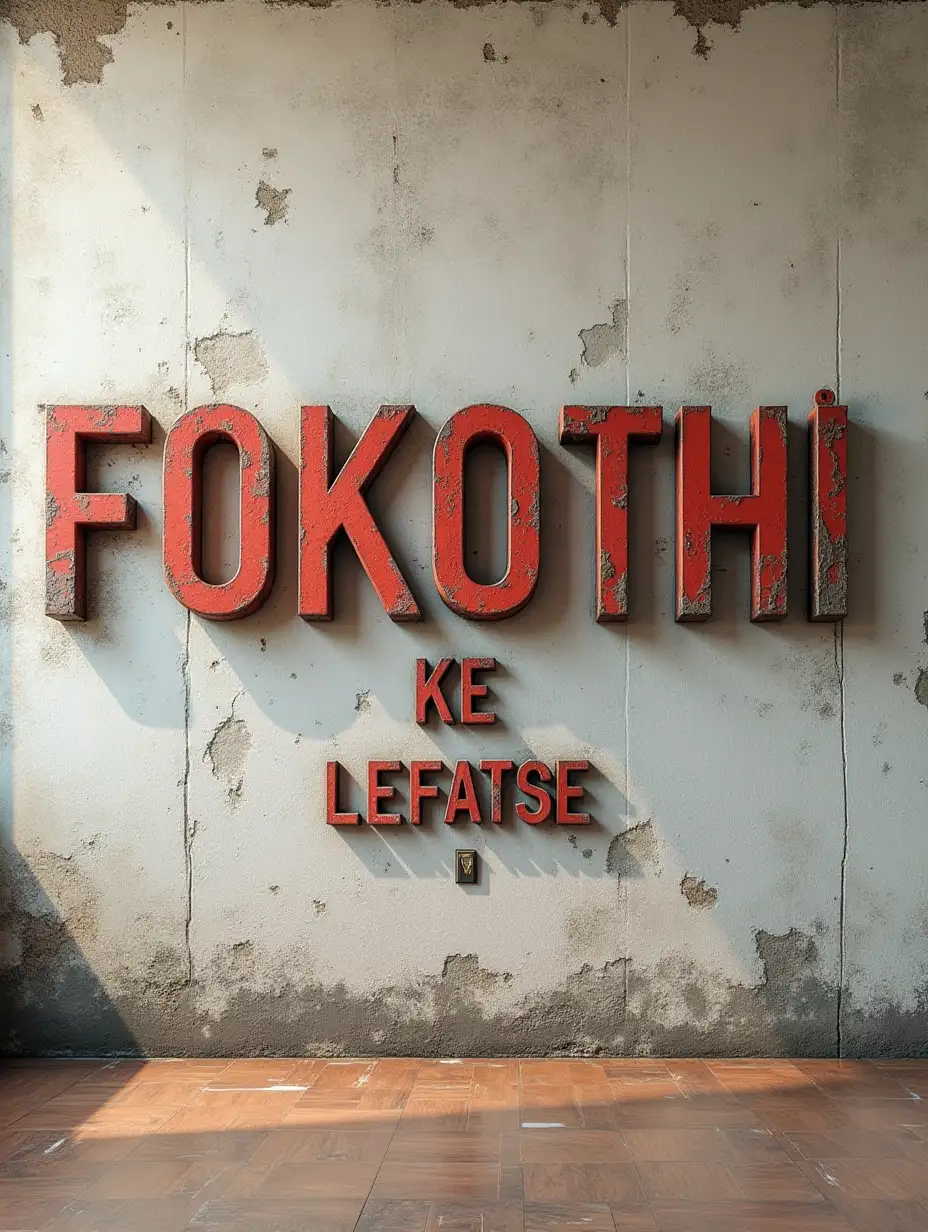 3D-Text-on-Realistic-Wall-with-FOKOTHI-Ke-Lefatse-in-Neumorphism-Design