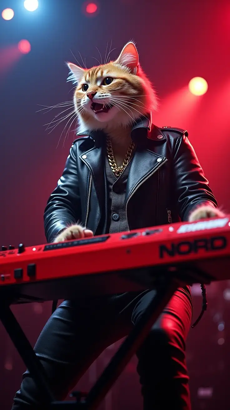 Charismatic-Rockstar-Cat-Performing-on-a-Vibrant-Stage