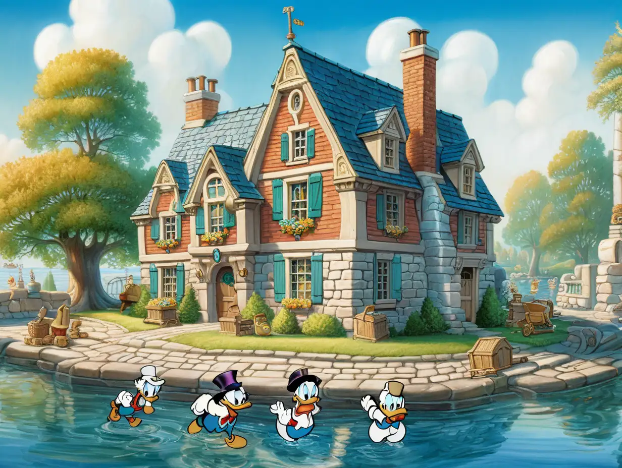 Scrooge McDuck's house. summer