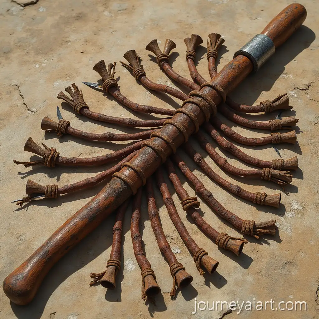 Ancient-Roman-Scourge-with-Leather-Thongs-and-Bone-FrAI-Art-Prompt-Expansionagments