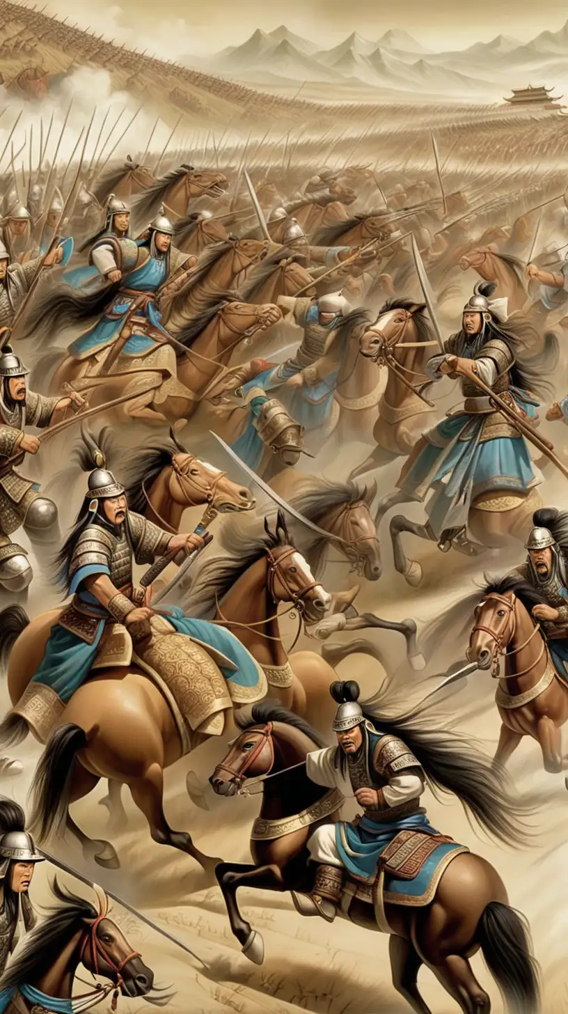 Mongolian Invaders Clash with Qin Shi Huang Armies in Battle