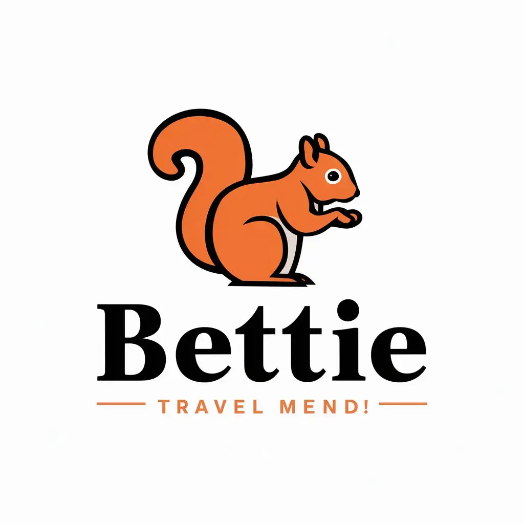 a vector logo design,with the text "Bettie", main symbol:Squirrel,Moderate,be used in Travel industry,clear background