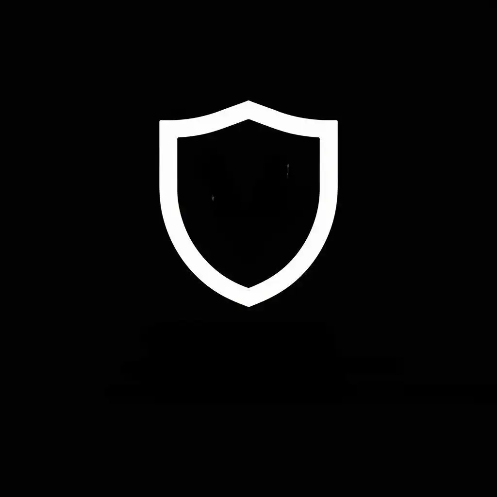 LOGO-Design-for-Voice-of-the-People-Minimalistic-White-Shield-on-Black-Background