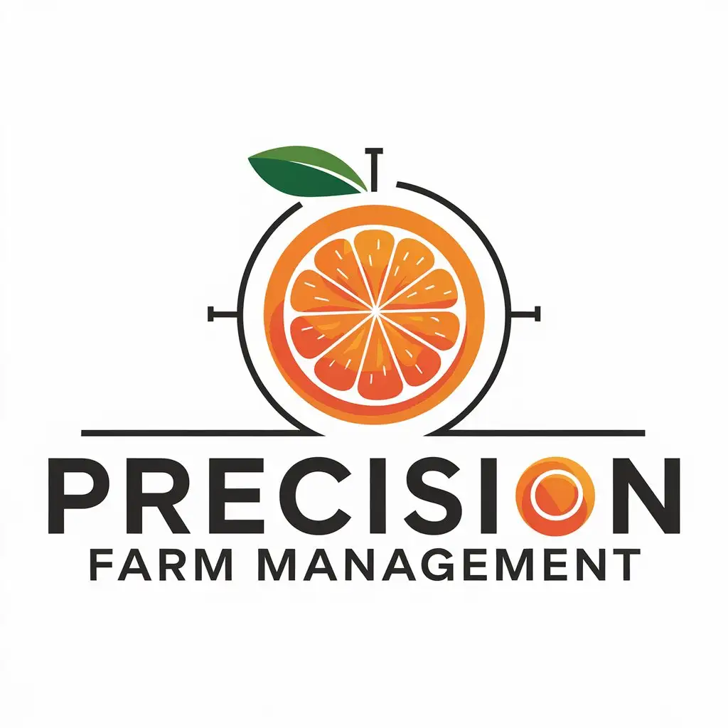 LOGO Design for Precision Farm Management Modern Clean with Orange O and Crosshairs Symbol