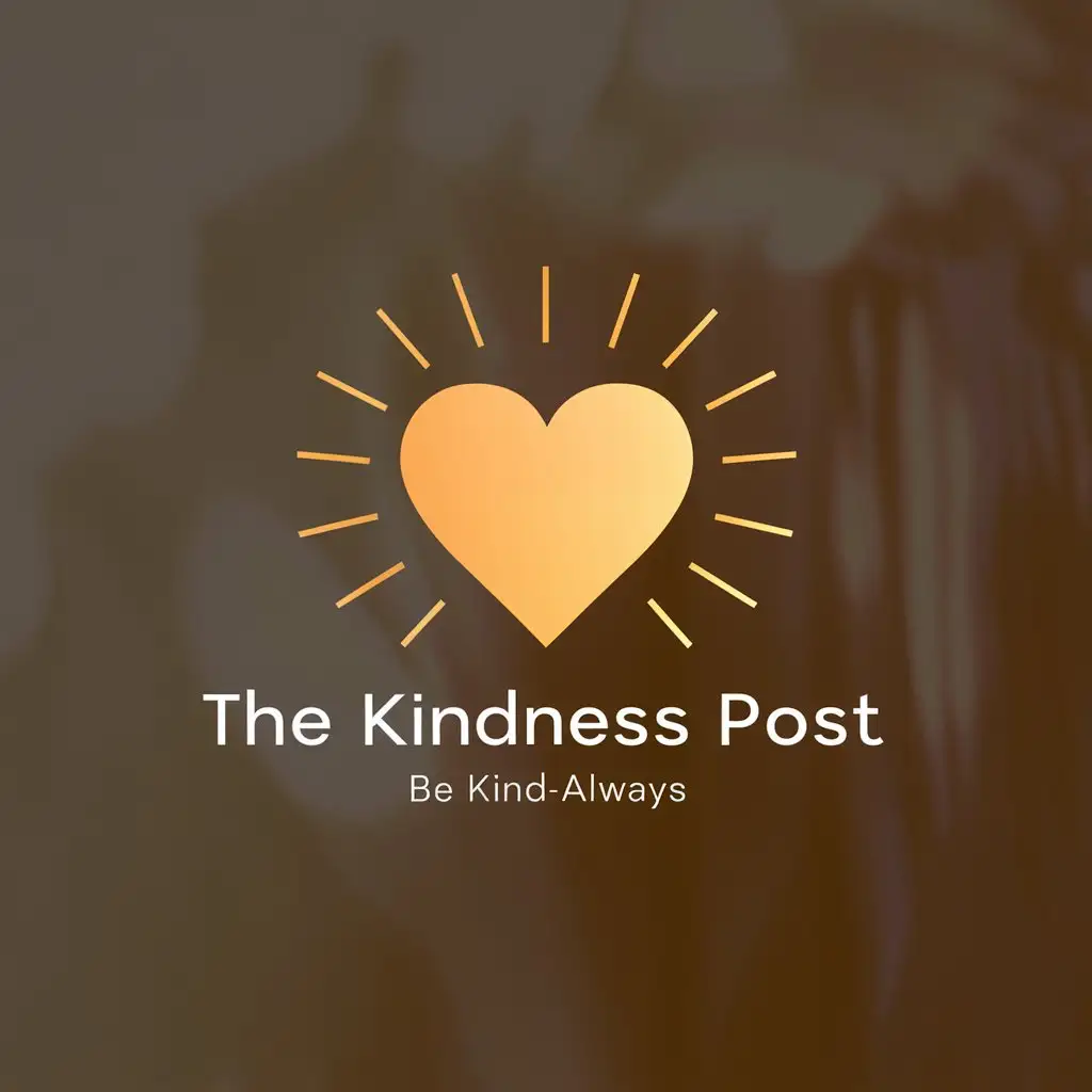 LOGO Design for The Kindness Post Heart Symbol with Radiant Theme and Clear Background