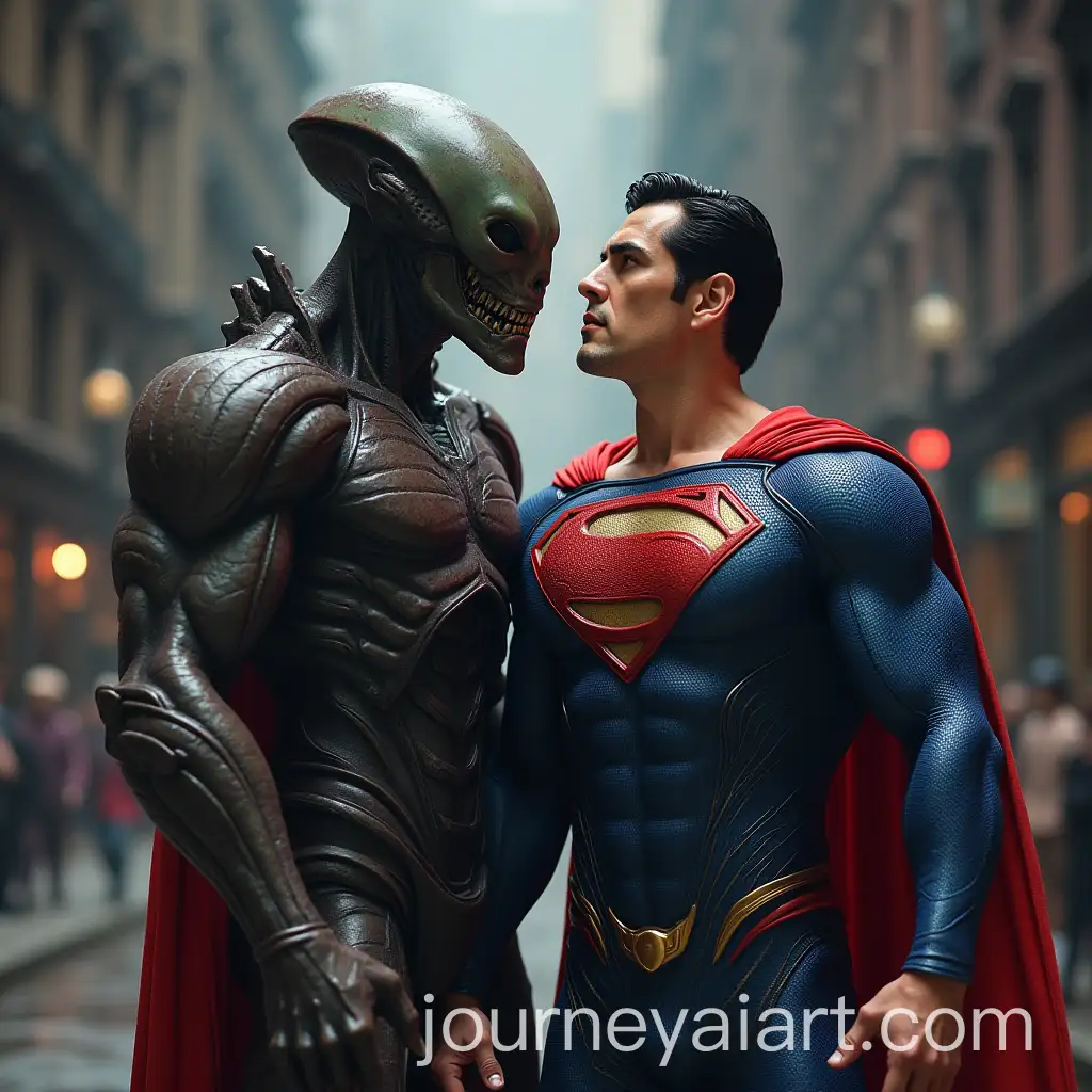Superman-Battling-an-Alien-in-an-Epic-Showdown